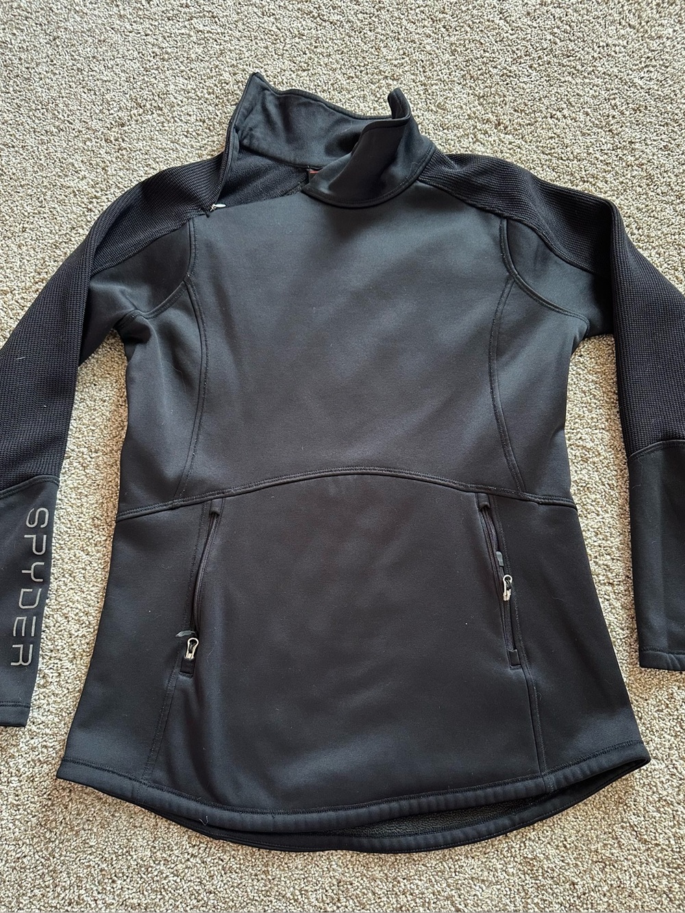 Spyder Black Women's Softshell Half-Zip Ski Pullover